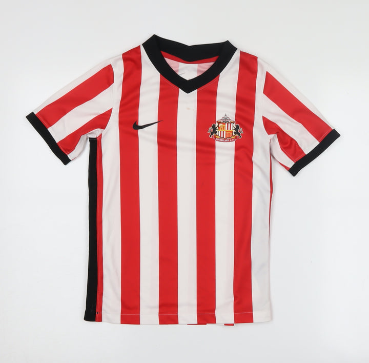 Nike Boys Red Striped Football Jersey T-Shirt M