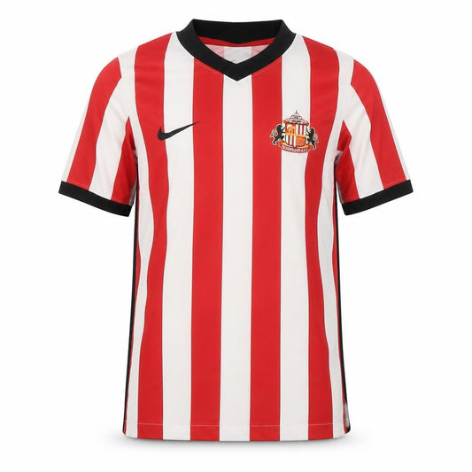 Front view of Nike boys’ red striped football jersey t-shirt m