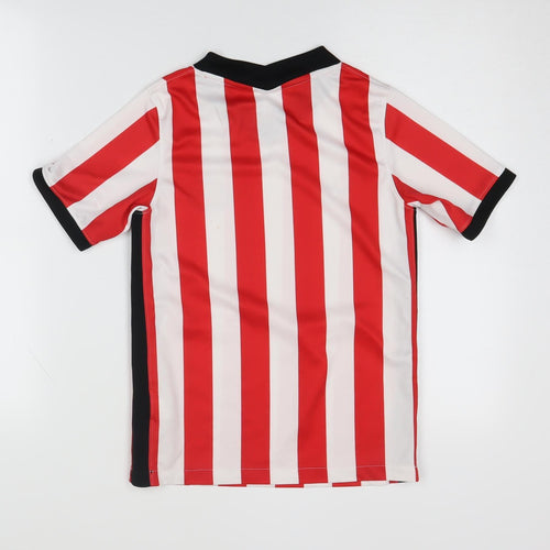 Nike Boys Red Striped Football Jersey T-Shirt M