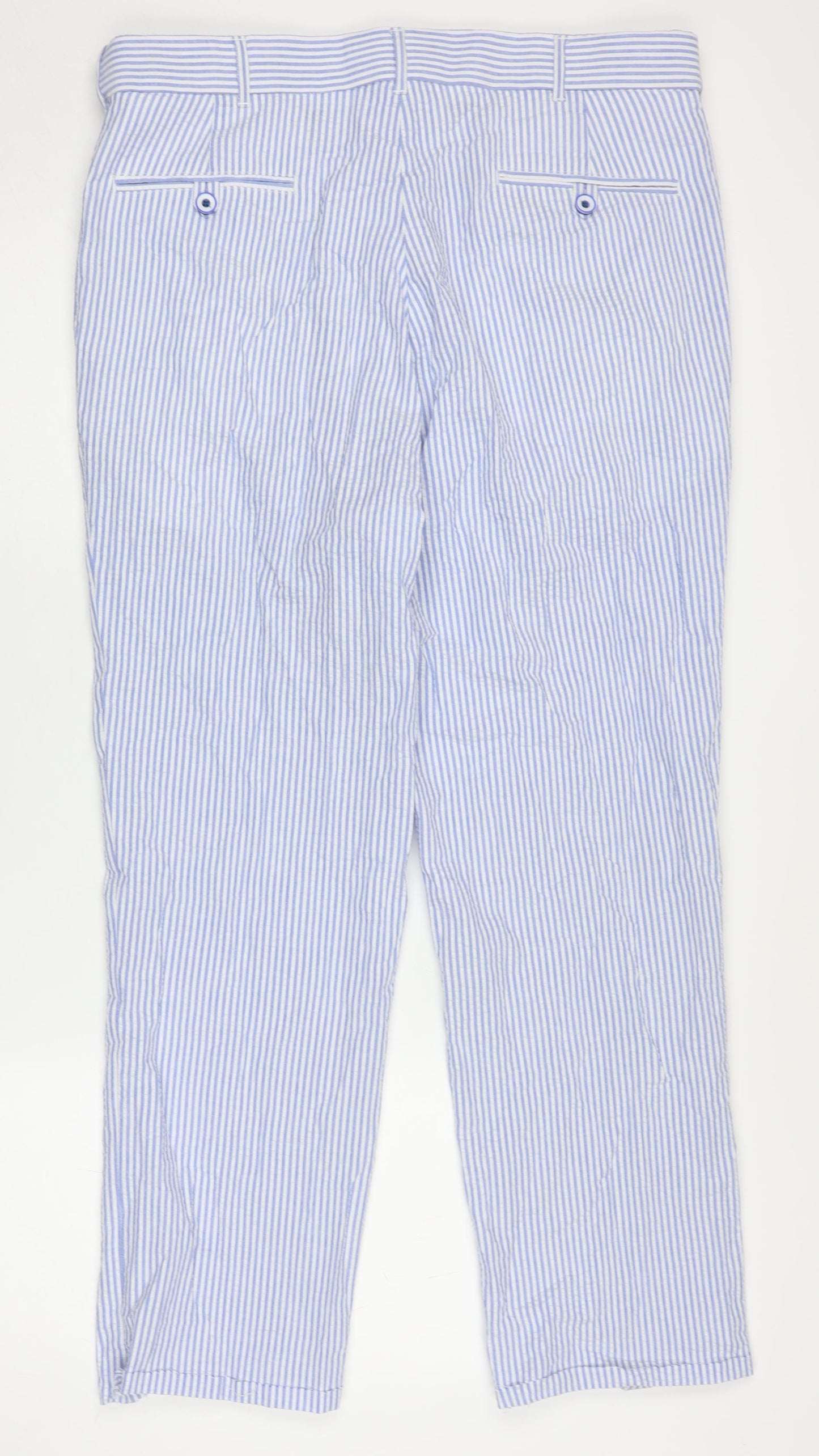 Peter Christian Unisex Blue Striped Chino Trousers, 38 in