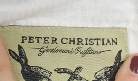 Peter Christian Unisex Blue Striped Chino Trousers, 38 in