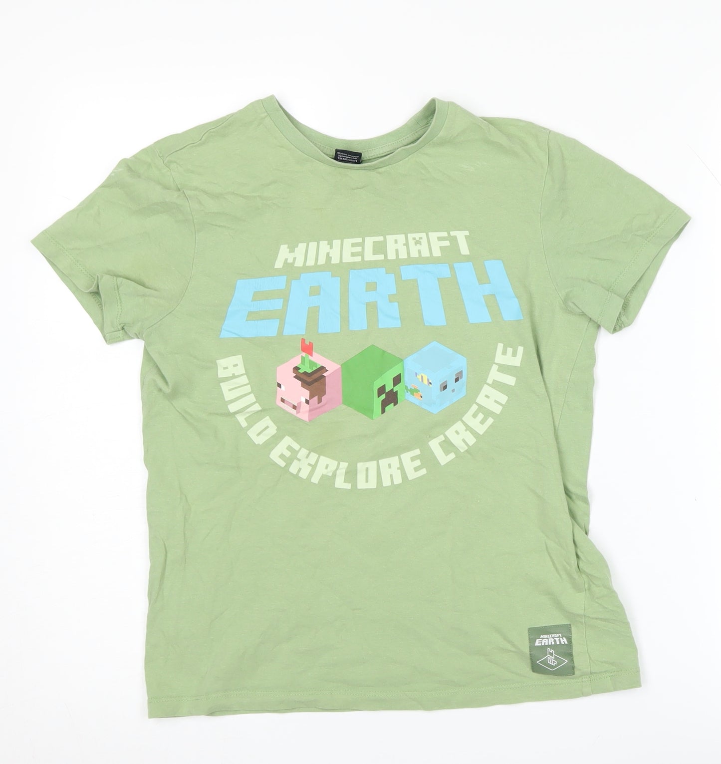 Mojang Boys Green Minecraft T-Shirt 11-12 Years