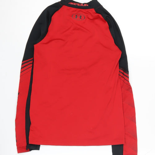 Under Armour Boys Red Long Sleeve Athletic Top M