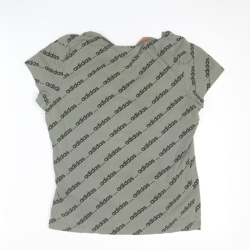 Adidas Women's Green V-Neck T-Shirt L