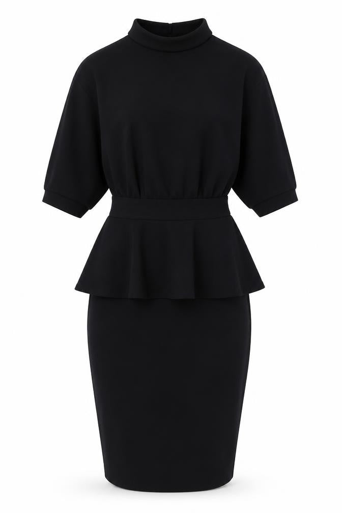 Boohoo Women's Black High Neck Sheath Dress, Size 8