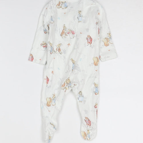 Beatrix Potter Unisex White Newborn Babygrow Peter Rabbit