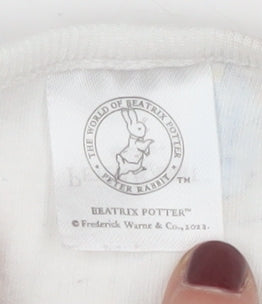 Beatrix Potter Unisex White Newborn Babygrow Peter Rabbit