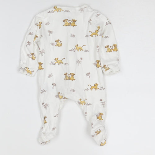 Disney The Lion King Unisex Babygrow - 12 Months, White, Cotton