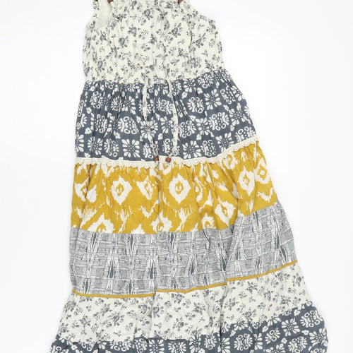 Domino Girls Multicoloured Floral A-Line Midi Dress Age 9-10