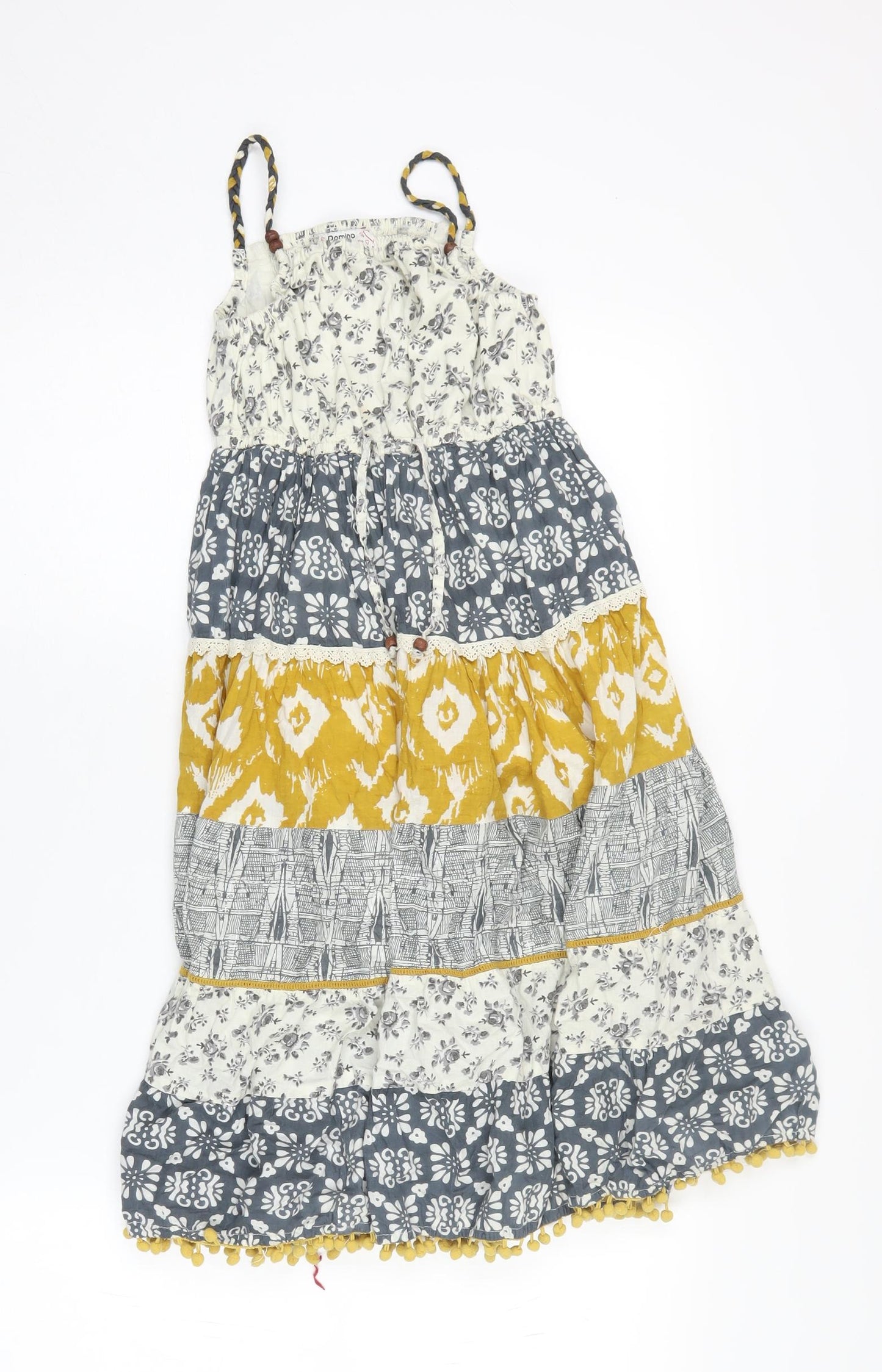 Domino Girls Multicoloured Floral A-Line Midi Dress Age 9-10