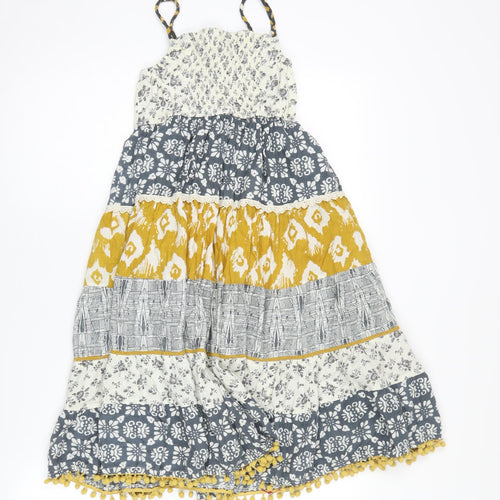 Domino Girls Multicoloured Floral A-Line Midi Dress Age 9-10