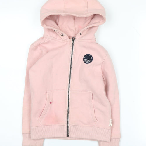 SoulCal & Co Girls Pink Hoodie, 7-8 Years, Full Zip, Cotton Blend