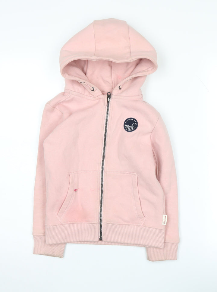 SoulCal & Co Girls Pink Hoodie, 7-8 Years, Full Zip, Cotton Blend