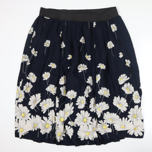 Scarlett & Jo Women's Plus Blue Floral Pleated Skirt