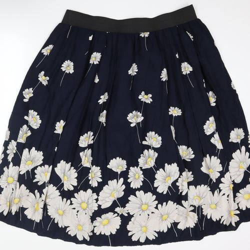 Scarlett & Jo Women's Plus Blue Floral Pleated Skirt