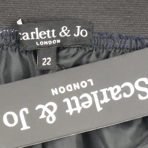 Scarlett & Jo Women's Plus Blue Floral Pleated Skirt