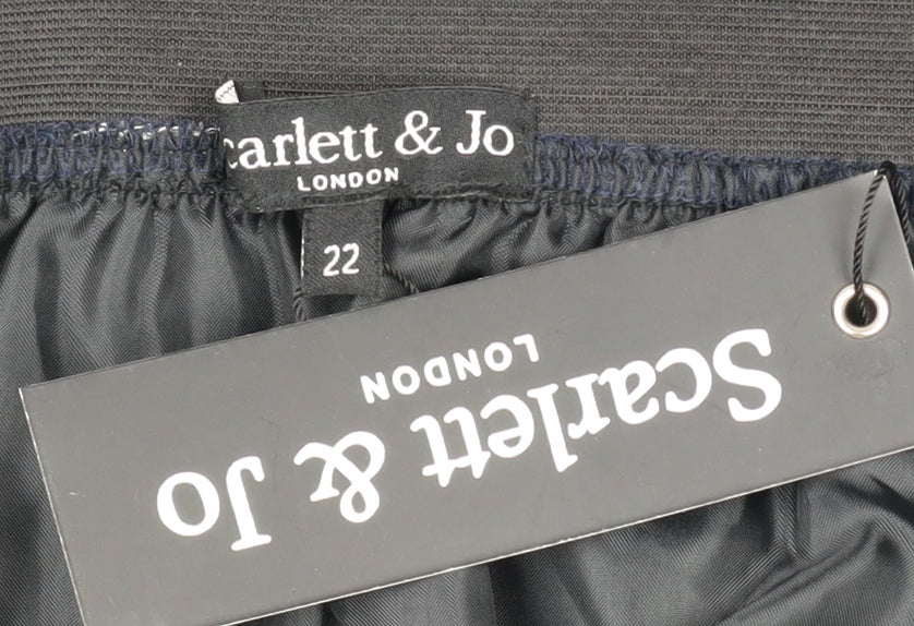 Scarlett & Jo Women's Plus Blue Floral Pleated Skirt