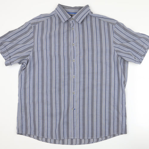 Marks and Spencer Blue XL Men's Striped Shirt