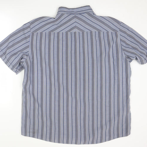 Marks and Spencer Blue XL Men's Striped Shirt