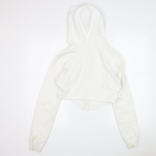 Hollister Women's White Full Zip Hoodie, Size S