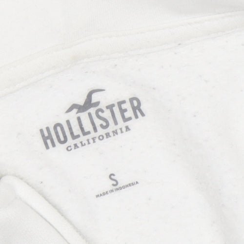 Hollister Women's White Full Zip Hoodie, Size S
