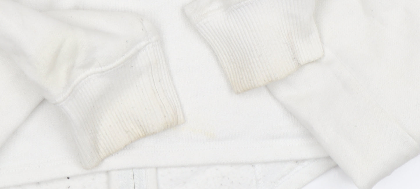 Hollister Women's White Full Zip Hoodie, Size S