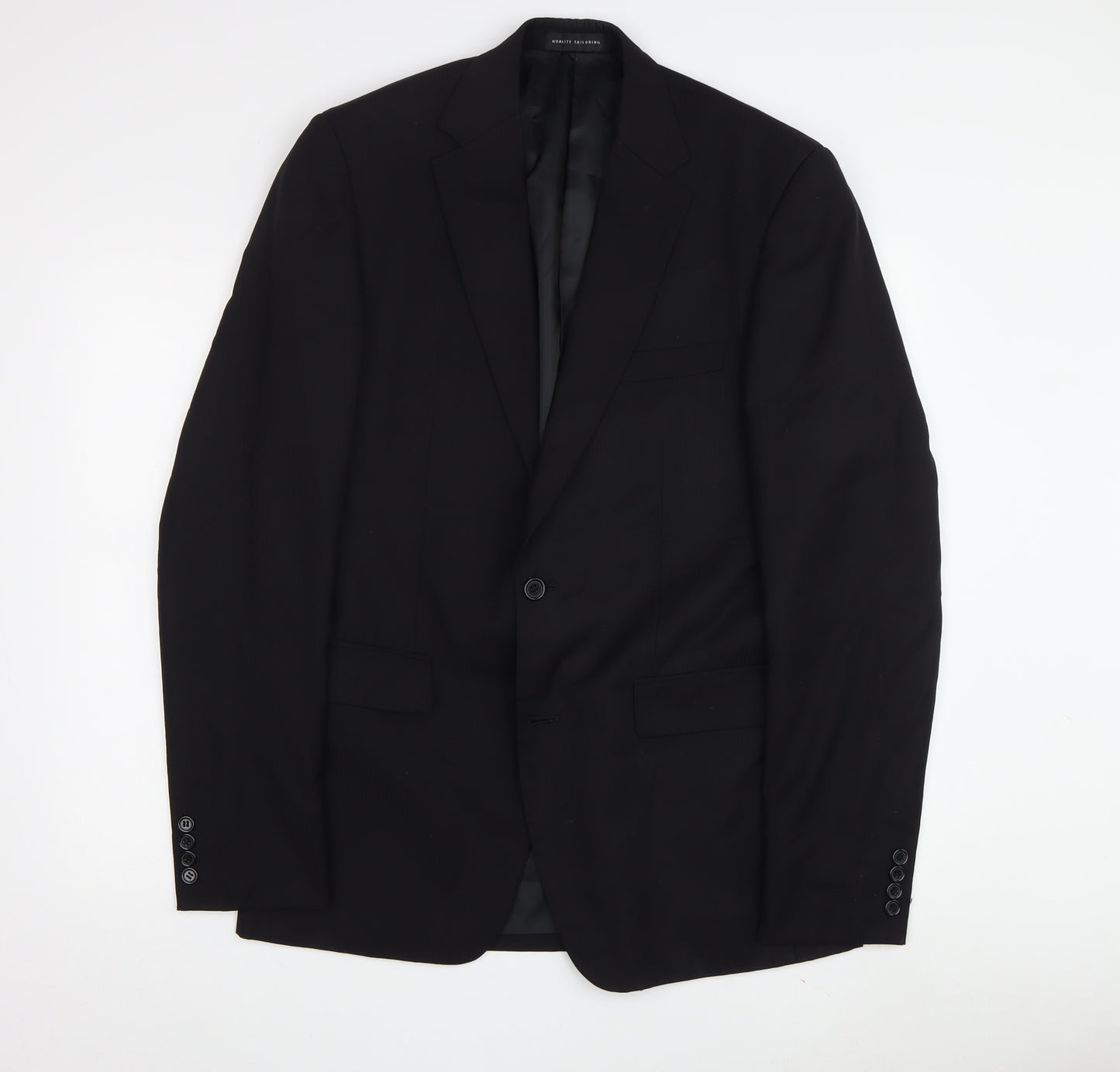 Studio Italia Men's Black Wool Blazer, Size 38L, Formal