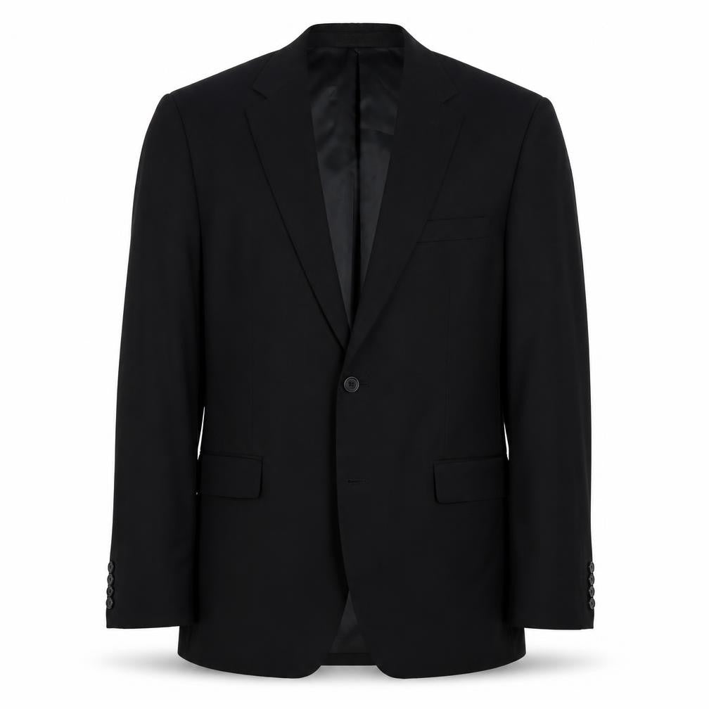 Front view of Studio Italia Men's Black Wool Blazer, size 38L, Formal