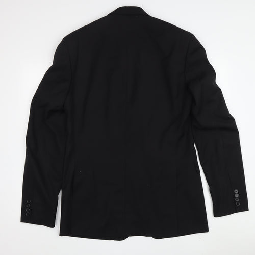 Studio Italia Men's Black Wool Blazer, Size 38L, Formal