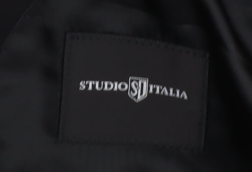 Studio Italia Men's Black Wool Blazer, Size 38L, Formal