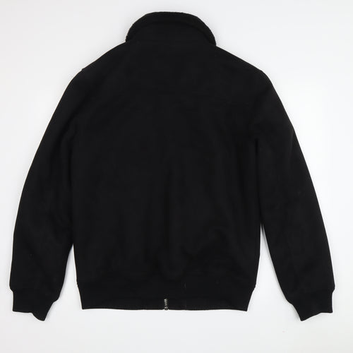 River Island Men's Black Bomber Jacket, Size M, Casual