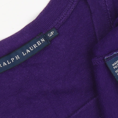 Ralph Lauren Women's Purple V-Neck T-Shirt - Size S