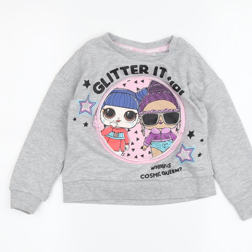 L.O.L. Surprise! Girls Grey Sweatshirt 3-4 Years | Fun Graphic Print