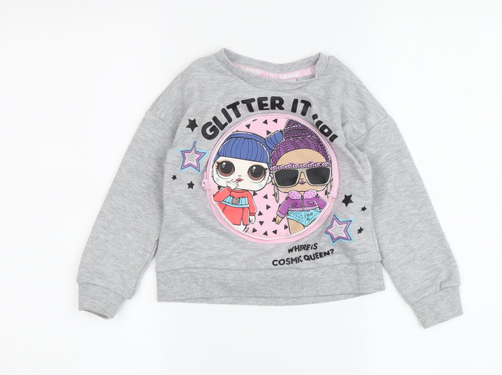 L.O.L. Surprise! Girls Grey Sweatshirt 3-4 Years | Fun Graphic Print