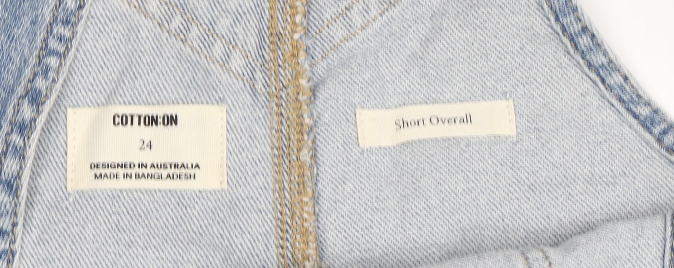 Cotton On Women’s Blue Denim Dungaree - Size 24