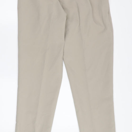 Damart Women's Beige Regular Fit Pleated Trousers