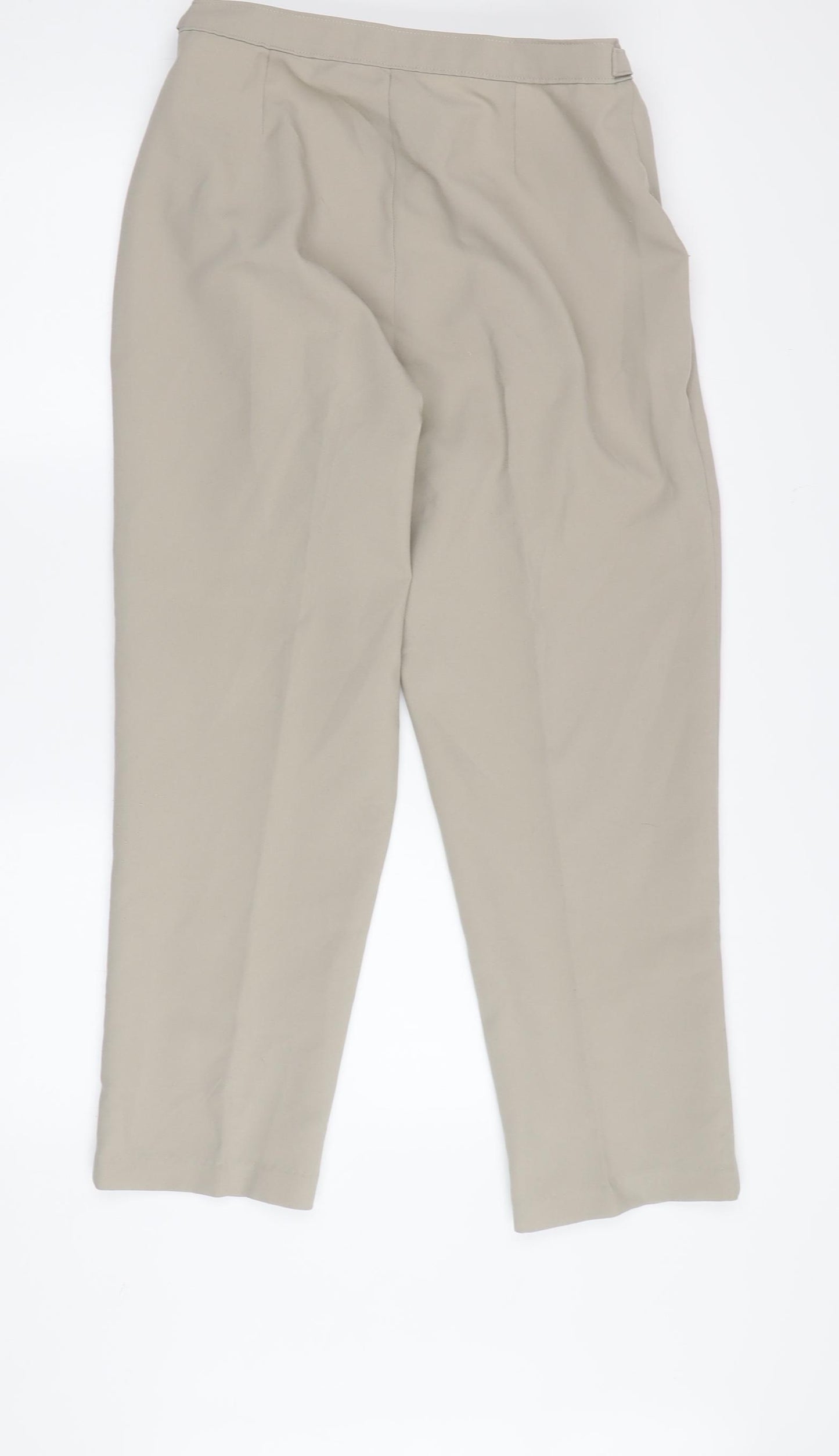 Damart Women's Beige Regular Fit Pleated Trousers