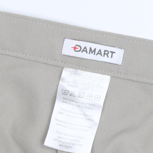 Damart Women's Beige Regular Fit Pleated Trousers