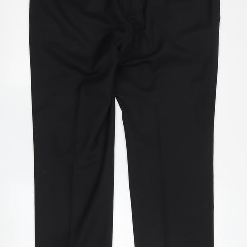 Meyer Men's Black Regular Fit Trousers with Zip Closure