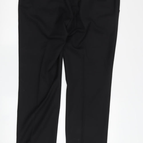 Meyer Men's Black Regular Fit Trousers with Zip Closure