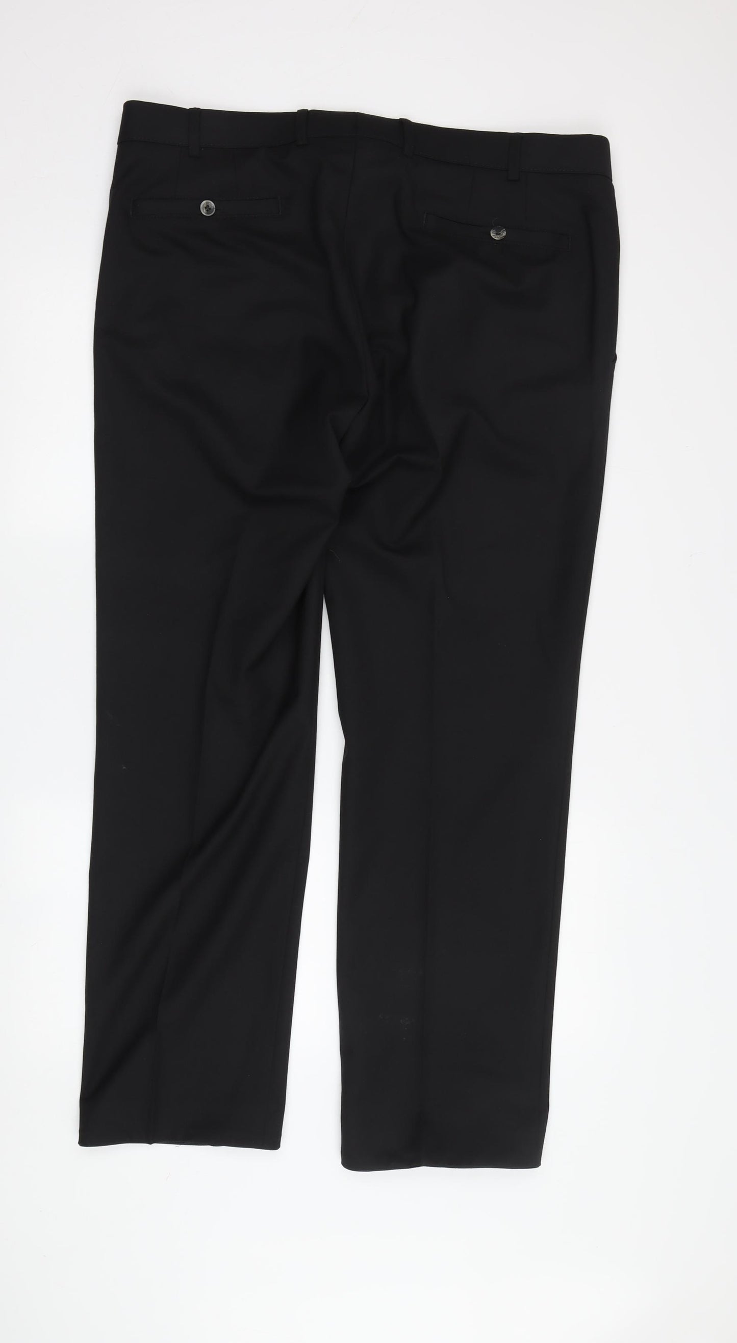 Meyer Men's Black Regular Fit Trousers with Zip Closure