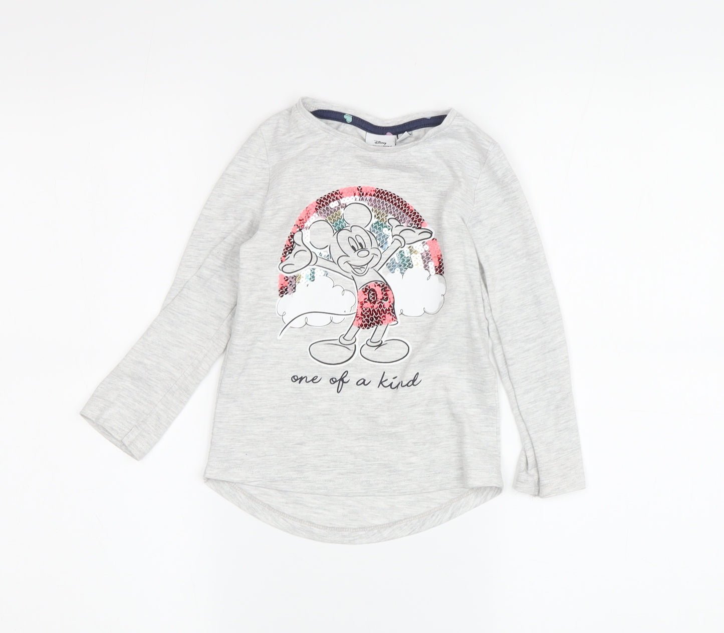 Disney Girls Grey Mickey Mouse Long Sleeve T-Shirt 3-4 Years