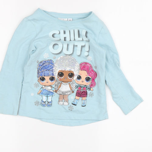 LOL Surprise Girls Blue Long Sleeve T-Shirt Size 4 Years