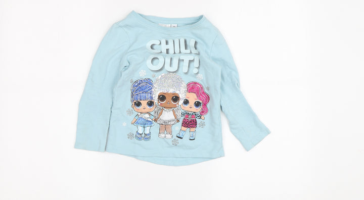 LOL Surprise Girls Blue Long Sleeve T-Shirt Size 4 Years
