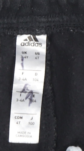 Adidas Boys Black Jogger Trousers 4 Years - Sporty & Comfy