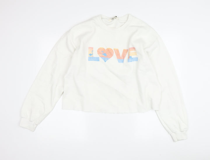 Miss Selfridge Women's White M Pullover Sweatshirt