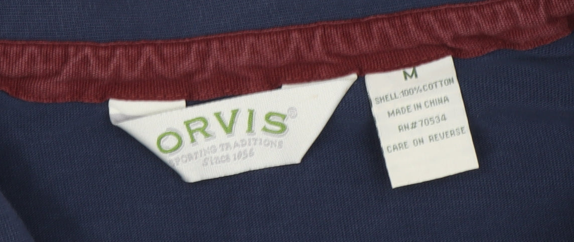 Orvis Men's Blue Cotton Pullover Sweatshirt M