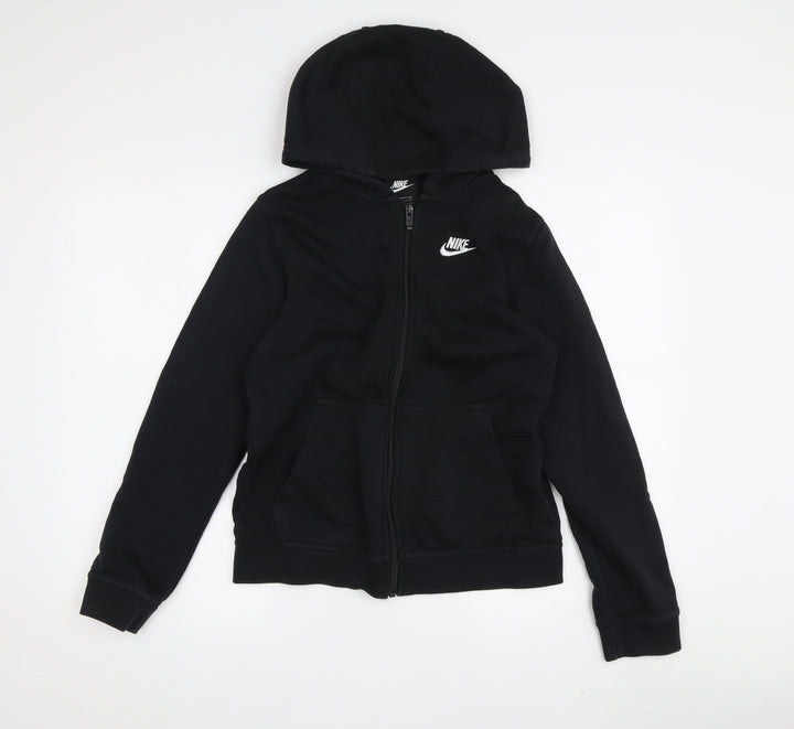 Nike Boys Black Full Zip Hoodie - Size L, Fleece, Casual