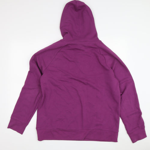 Champion Purple Unisex Hoodie M Logo Pullover