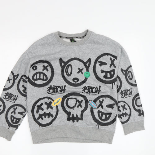 New Fangled Boys Grey Graphic Print Sweatshirt 12-13 Years